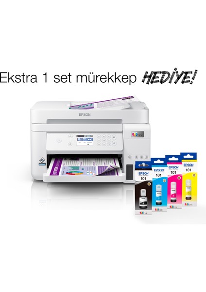 Ecotank L6276 Çok Fonksiyonlu Tanklı Mürekkep Püskürtmeli Yazıcı + 1 Set Orijinal Mürekkep Hediyeli