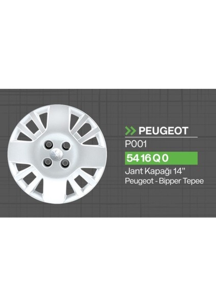 Peugeot Bipper Tepee,14"jant Kapağı(4 Adet) 5416Q0 Tisa JKP001 fiyatları