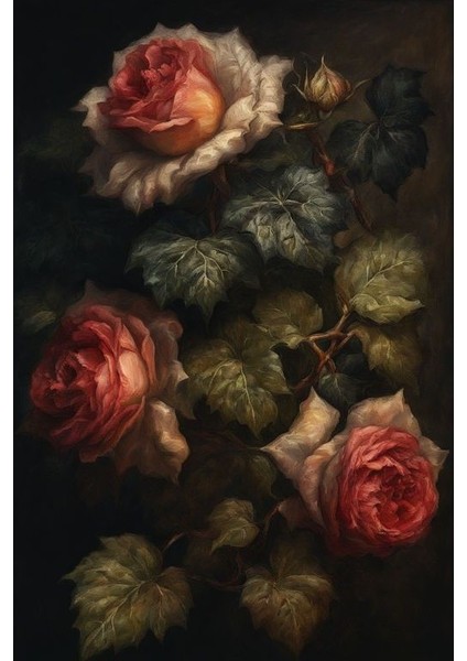 Eskimiş Görünümlü Çicek Xvıı Ev Duvar Salon Güzellik Salonu Ofis Dükkan Dekarasyon Kanvas Tablo fiyatları