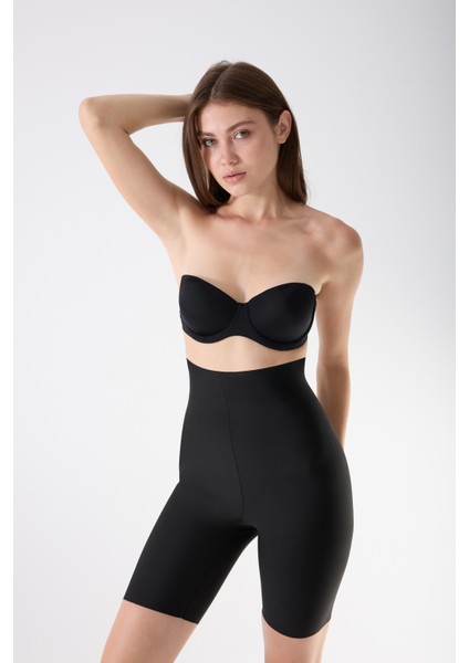 Imaj K046 Hafif Sıkılaştırıcı ve Toparlayıcı Lazer Kesim Şort Korse Siyah Renk