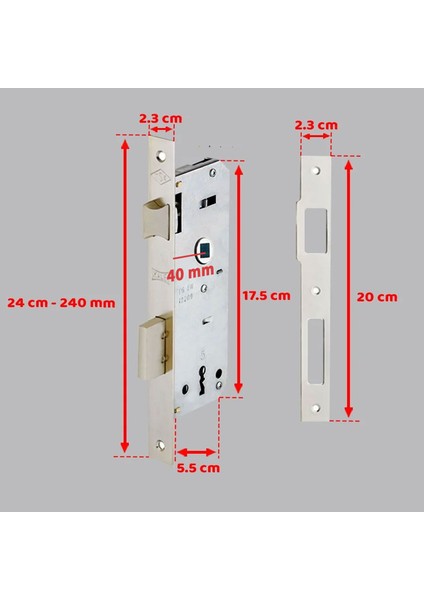Köşeli 40 mm 1 Anahtarlı Oda Iç Kapı Kilidi Dayanıklı Metal Gövde Ahşap Kapılar Için Gömme Kilit modelleri