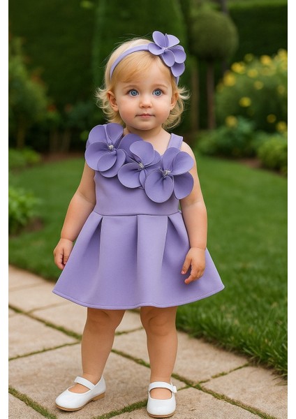 Kız Çocuk Çiçekli Bandanalı Doğum Günü Düğün Nişan Bebek Kınası Abiye/elbise modelleri