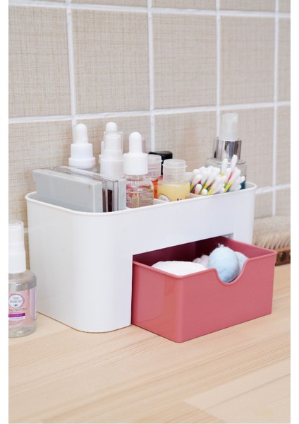 7 Bölmeli Çekmeceli Çok Amaçlı Düzenleyici, Pembe