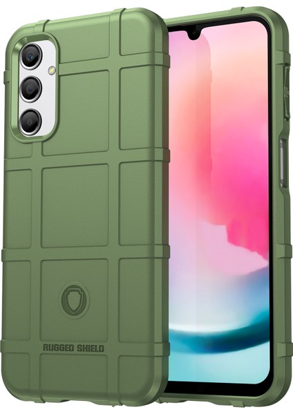 Samsung Galaxy A24 4g Için Düşmeye Dayanıklı Tpu Telefon Kılıfı (162,1 x 77,6 x 8,3 Mm) Sağlam Kare Izgara Dokulu Telefon Kılıfı-Yeşil (Yurt Dışından)