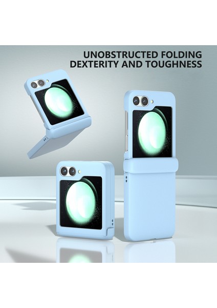 Samsung Galaxy Z Flip6 5g Kılıf Cilt-Dokunmatik Pc Telefon Kılıfı Menteşe Korumalı-Bebek Mavisi (Yurt Dışından) fiyatları