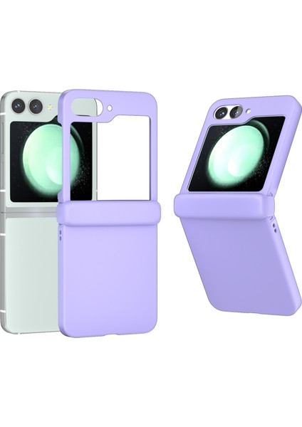 Samsung Galaxy Z Flip6 5g Kılıf Cilt-Dokunmatik Pc Telefon Kılıfı Menteşe Korumalı-Mor (Yurt Dışından)