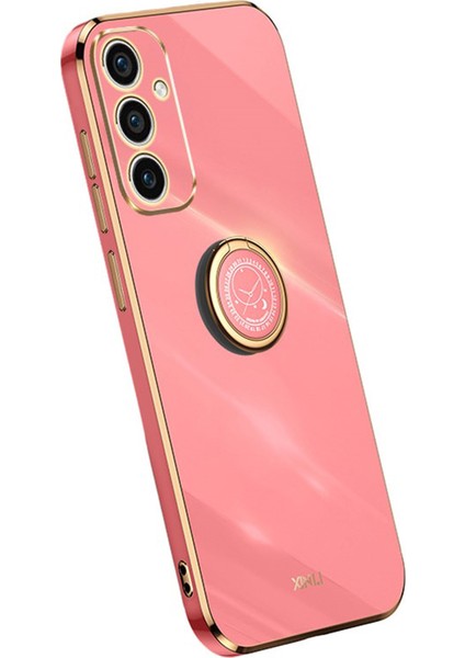 Xınlı Samsung Galaxy A55 5g Cep Telefonu Kılıfı Galvanik Altın Kenarlı Ayaklık Kabuğu-Kırmızı (Yurt Dışından)