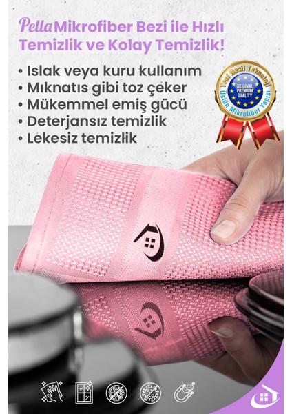 Active Çamaşır Suyu ile Kullanılabilen Tek Mikrofiber 3'lü Temizlik Bezi (40X60) Büyük Boy modelleri