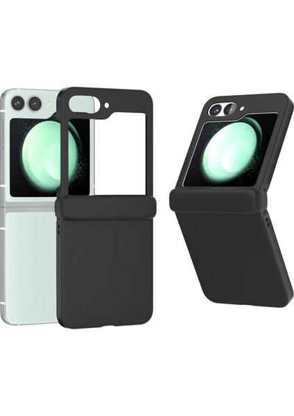 Samsung Galaxy Z Flip6 5g Kılıf Cilt-Dokunmatik Pc Telefon Kılıfı Menteşe Korumalı-Siyah (Yurt Dışından)