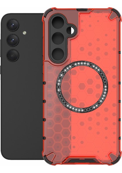 Samsung Galaxy A35 5g Manyetik Kılıf Petek Isı Dağılımı Tpu+Pc Telefon Kılıfı-Kırmızı (Yurt Dışından) fiyatları