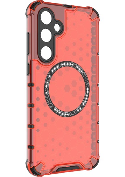 Samsung Galaxy A35 5g Manyetik Kılıf Petek Isı Dağılımı Tpu+Pc Telefon Kılıfı-Kırmızı (Yurt Dışından) modelleri