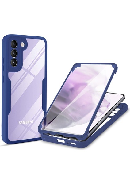 Samsung Galaxy S23 Akrilik+Tpu Şeffaf Telefon Kılıfı Kamera Lens Koruma Telefon Kılıfı Pet Ekran Filmi-Mavi (Yurt Dışından)