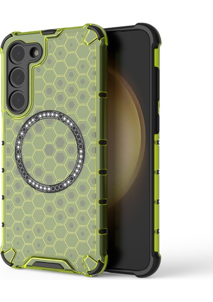 Samsung Galaxy S23 Cep Telefonu Kılıfı Honeycomb Tpu+Pc Telefon Kılıfı Magsafe-Green ile Uyumlu (Yurt Dışından)