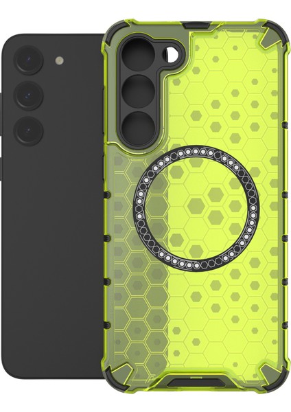 Samsung Galaxy S23 Cep Telefonu Kılıfı Honeycomb Tpu+Pc Telefon Kılıfı Magsafe-Green ile Uyumlu (Yurt Dışından) fiyatları