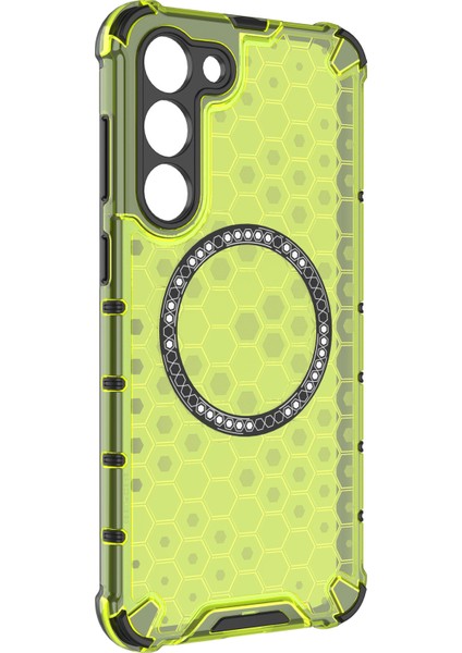 Samsung Galaxy S23 Cep Telefonu Kılıfı Honeycomb Tpu+Pc Telefon Kılıfı Magsafe-Green ile Uyumlu (Yurt Dışından) modelleri