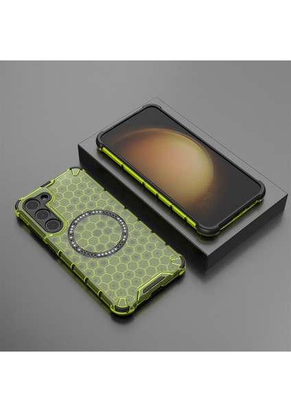 Samsung Galaxy S23 Cep Telefonu Kılıfı Honeycomb Tpu+Pc Telefon Kılıfı Magsafe-Green ile Uyumlu (Yurt Dışından) indirimleri