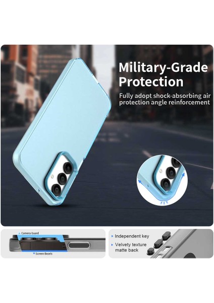 Samsung Galaxy A36 5G/A56 5g Kılıf Pc+Tpu+Pet Mat Düşmeye Karşı Dayanıklı Telefon Arka Kapağı-Mavi (Yurt Dışından) fiyatları