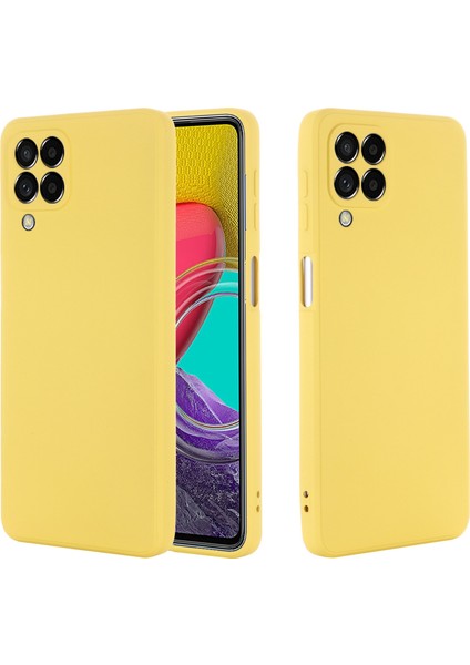 Samsung Galaxy M53 5g Kayışı Anti-Düşme Sıvı Silikon Hafif Kılıf Yumuşak Mikrofiber Astar Koruyucu-Sarı (Yurt Dışından) fiyatları