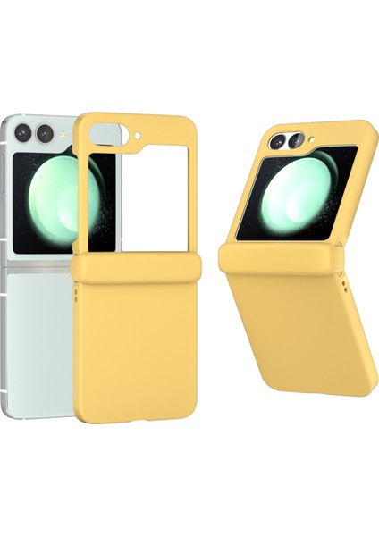 Samsung Galaxy Z Flip6 5g Kılıf Cilt-Dokunmatik Pc Telefon Kılıfı Menteşe Korumalı-Sarı (Yurt Dışından)