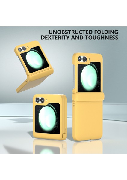Samsung Galaxy Z Flip6 5g Kılıf Cilt-Dokunmatik Pc Telefon Kılıfı Menteşe Korumalı-Sarı (Yurt Dışından) fiyatları