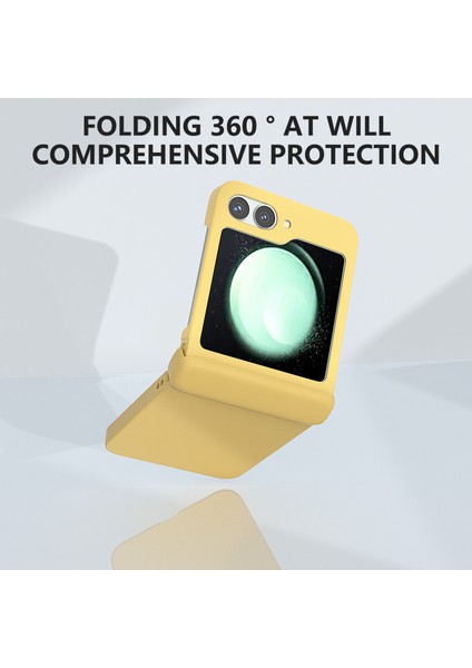 Samsung Galaxy Z Flip6 5g Kılıf Cilt-Dokunmatik Pc Telefon Kılıfı Menteşe Korumalı-Sarı (Yurt Dışından) fırsatları