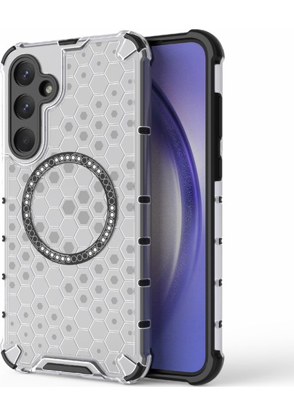 Samsung Galaxy A35 5g Manyetik Kılıf Petek Isı Dağılımı Tpu+Pc Telefon Kılıfı-Şeffaf (Yurt Dışından)