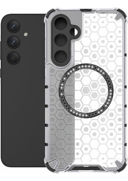 Samsung Galaxy A35 5g Manyetik Kılıf Petek Isı Dağılımı Tpu+Pc Telefon Kılıfı-Şeffaf (Yurt Dışından) modelleri