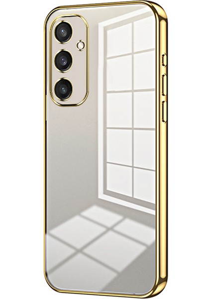 Samsung Galaxy S25 Kılıf Galvanik Çerçeve Yumuşak Tpu Telefon Kılıfı-Altın (Yurt Dışından)