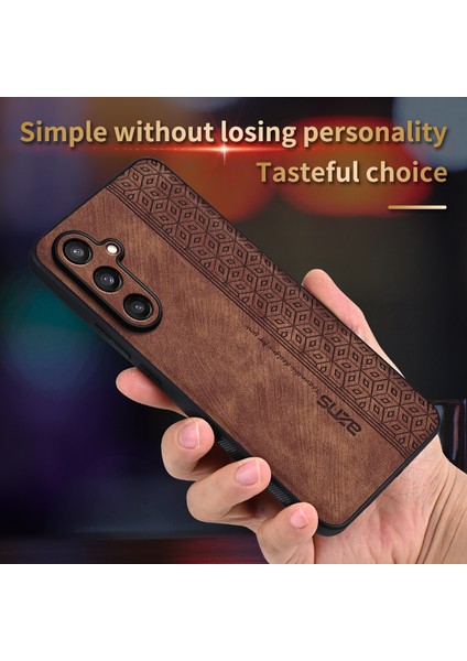 Azns Samsung Galaxy M55 5G/C55 5G/F55 5g Kılıf Ince Yumuşak Tpu+Pu Deri Arka Kapak-Kahverengi (Yurt Dışından) fiyatları