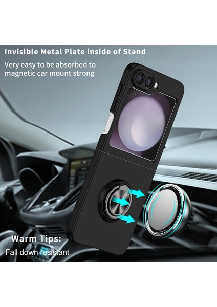 Samsung Galaxy Z Flip6 5g Kılıf Döndürülebilir Halka Destekli Sert Pc Telefon Kılıfı-Siyah (Yurt Dışından) fiyatları