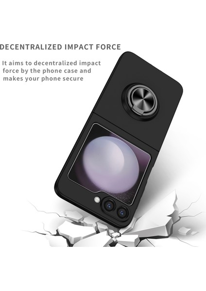 Samsung Galaxy Z Flip6 5g Kılıf Döndürülebilir Halka Destekli Sert Pc Telefon Kılıfı-Siyah (Yurt Dışından) modelleri