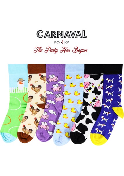Çiftlik Hayvanları Desenli Tasarım 6'lı Çorap Kutusu fiyatları