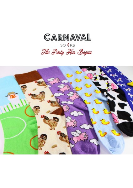 Çiftlik Hayvanları Desenli Tasarım 6'lı Çorap Kutusu modelleri