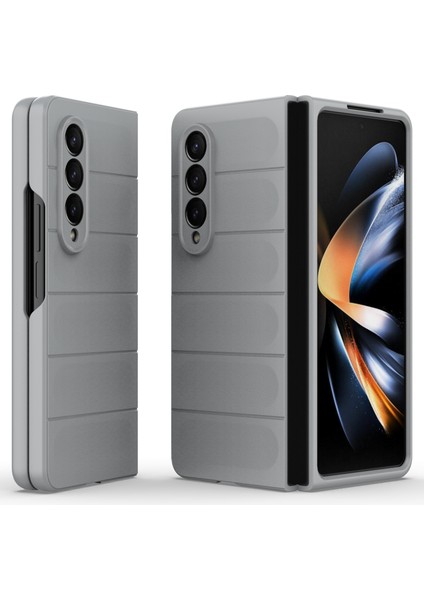 Samsung Galaxy Z Fold4 5g Telefon Kılıfı Sert Pc Darbeye Dayanıklı Kapak-Açık Gri (Yurt Dışından)