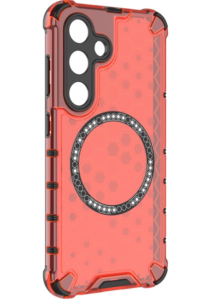 Samsung Galaxy S24 Manyetik Kılıf Petek Tpu+Pc Düşmeye Karşı Telefon Kılıfı-Kırmızı (Yurt Dışından) modelleri
