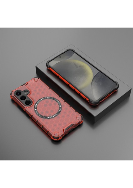 Samsung Galaxy S24 Manyetik Kılıf Petek Tpu+Pc Düşmeye Karşı Telefon Kılıfı-Kırmızı (Yurt Dışından) indirimleri