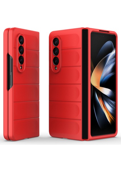 Samsung Galaxy Z Fold4 5g Telefon Kılıfı Sert Pc Darbeye Dayanıklı Kapak-Kırmızı (Yurt Dışından)