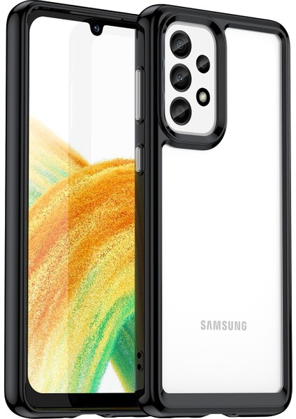 Samsung Galaxy A33 5g Tpu Çerçeve Akrilik Arka Kapak Düşmeye Dayanıklı Koruyucu Telefon Kılıfı-Siyah (Yurt Dışından)