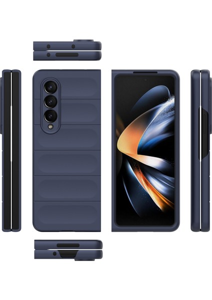 Samsung Galaxy Z Fold4 5g Telefon Kılıfı Sert Pc Darbeye Dayanıklı Kapak-Koyu Mavi (Yurt Dışından) indirimleri