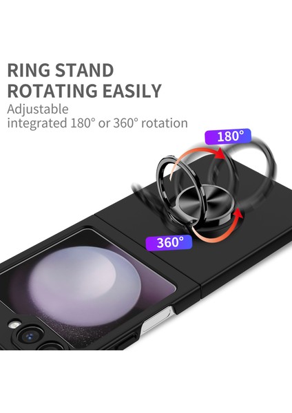 Samsung Galaxy Z Flip6 5g Kılıf Döndürülebilir Halka Destekli Sert Pc Telefon Kılıfı-Siyah (Yurt Dışından) indirimleri