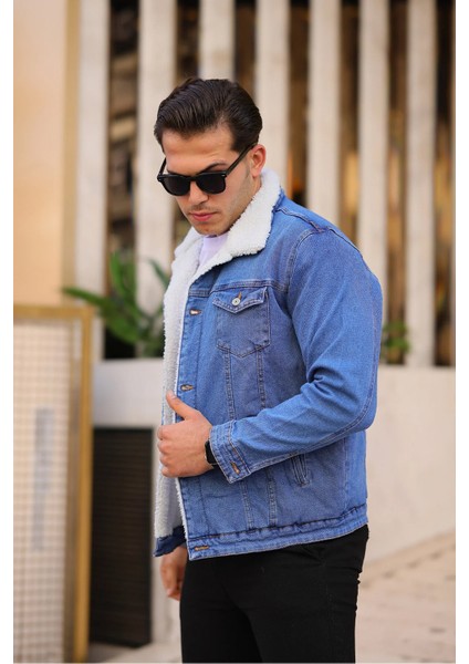 Erkek Kürklü Denim Kot Mont – Kışlık Sıcak ve Şık Dış Giyim fiyatları