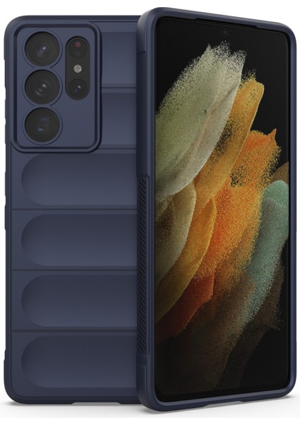 Samsung Galaxy S21 Ultra 5g Için Sağlam Telefon Kılıfı, Düşmeye Lı Hassas Kesik Tpu Kapak-Koyu Mavi (Yurt Dışından)