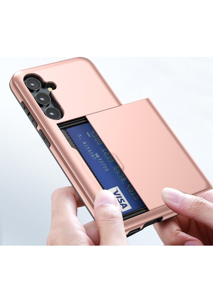 Samsung Galaxy S25 Kılıf Kart Tutucu Tpu+Pc Telefon Arka Kapağı-Kırmızı (Yurt Dışından) fırsatları