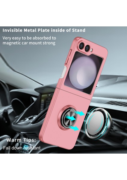 Samsung Galaxy Z Flip6 5g Kılıf Döndürülebilir Halka Destekli Sert Pc Telefon Kılıfı-Pembe (Yurt Dışından) fiyatları