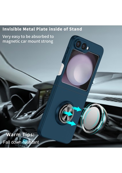 Samsung Galaxy Z Flip6 5g Kılıf Döndürülebilir Halka Destekli Sert Pc Telefon Kılıfı-Koyu Mavi (Yurt Dışından) fiyatları