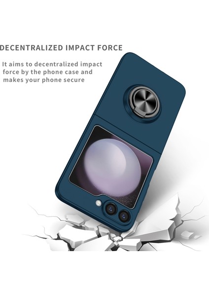 Samsung Galaxy Z Flip6 5g Kılıf Döndürülebilir Halka Destekli Sert Pc Telefon Kılıfı-Koyu Mavi (Yurt Dışından) modelleri