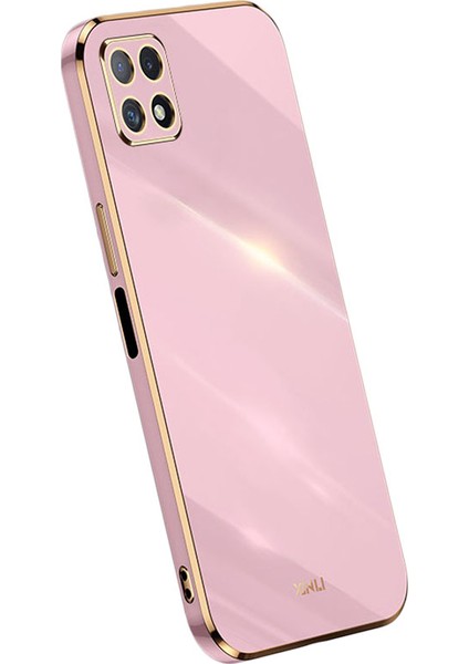 Xınlı Telefon Kılıfı Samsung Galaxy A22 5g (Ab Sürümü), Elektrokaplama Altın Kenar Darbeye Dayanıklı Tpu Koruyucu Kılıf-Mor (Yurt Dışından)