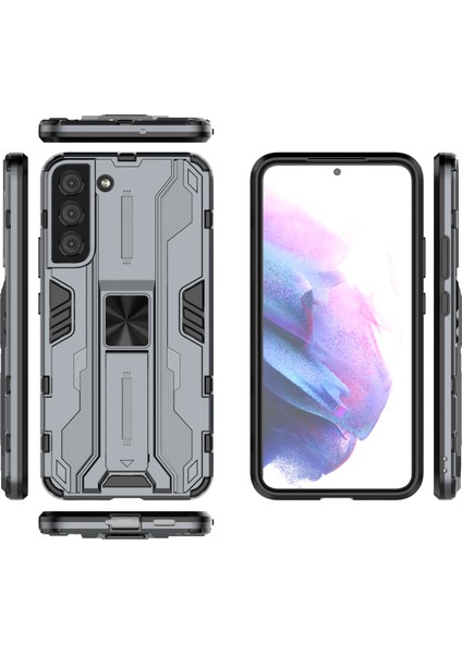 Samsung Galaxy S22 5g-Gri Için Kickstand ile Darbeye Dayanıklı Sert Pc+Yumuşak Tpu Hibrit Koruyucu Kılıf (Yurt Dışından) indirimleri