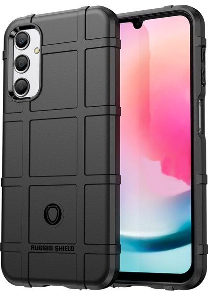 Samsung Galaxy A24 4g Için Düşmeye Dayanıklı Tpu Telefon Kılıfı (162,1 x 77,6 x 8,3 Mm) Sağlam Kare Izgara Dokulu Telefon Kılıfı-Siyah (Yurt Dışından)