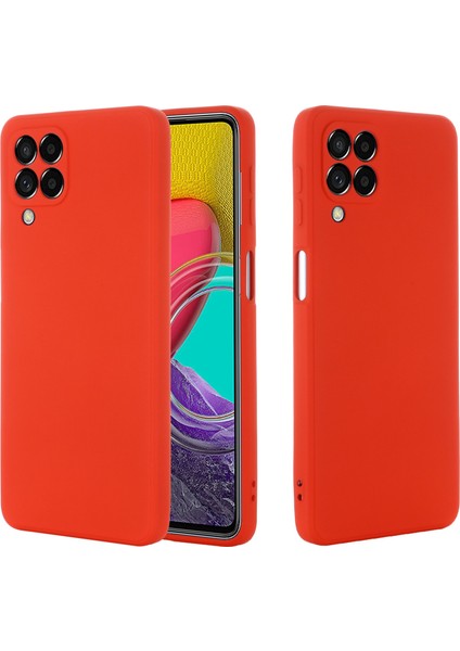 Samsung Galaxy M53 5g Kayışı Düşmeye Karşı Sıvı Silikon Hafif Kılıf Yumuşak Mikrofiber Astar Koruyucu-Kırmızı (Yurt Dışından) fiyatları